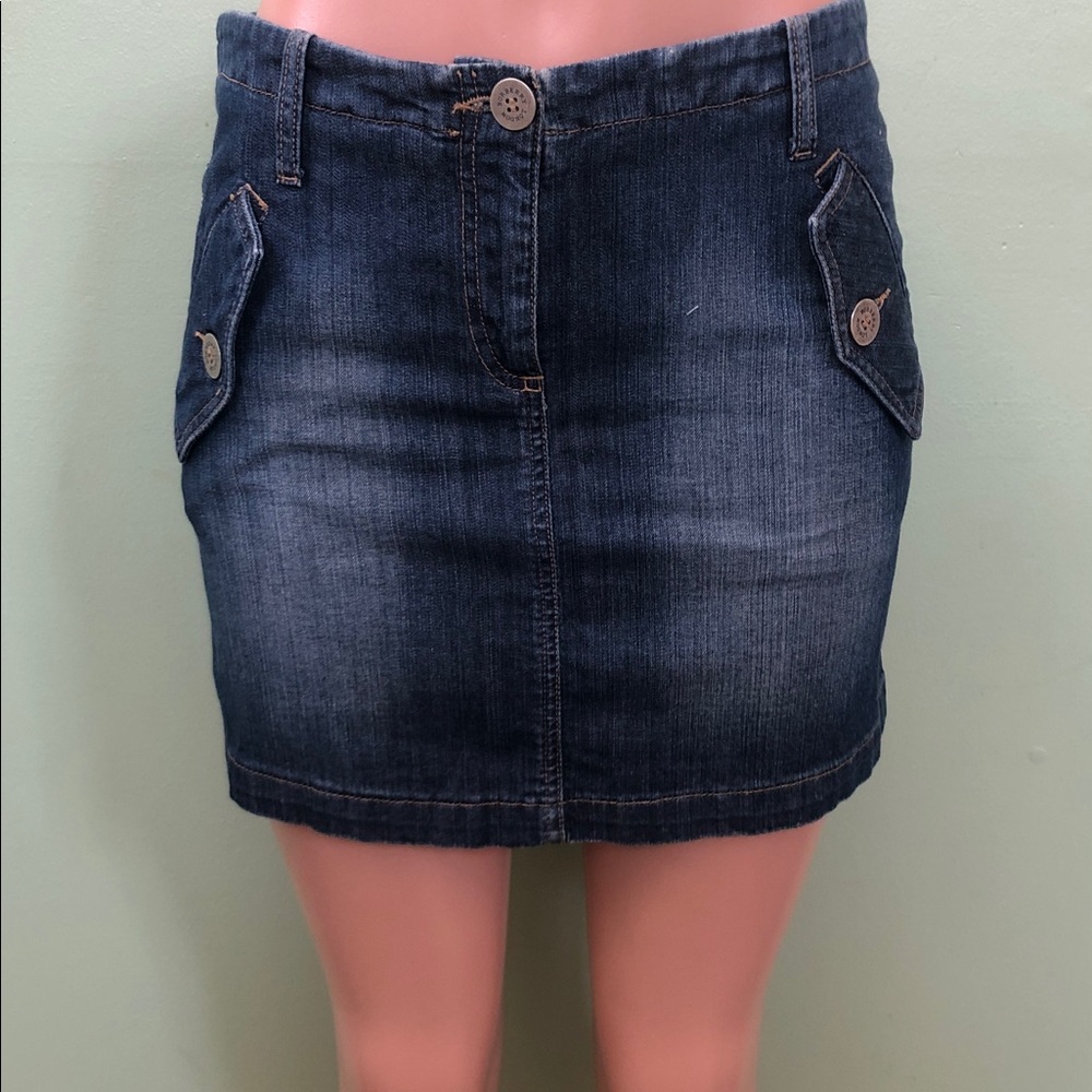 Burberry Authentic London Denim Dark Blue Mini Skirt Size USA 8